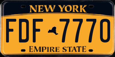 NY license plate FDF7770