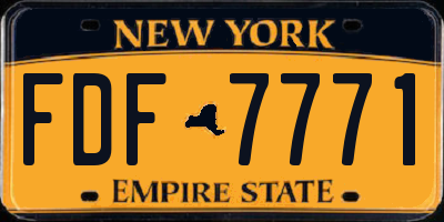 NY license plate FDF7771