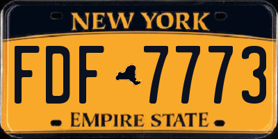 NY license plate FDF7773