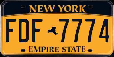 NY license plate FDF7774