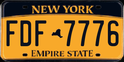NY license plate FDF7776