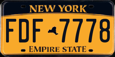 NY license plate FDF7778