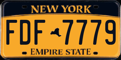 NY license plate FDF7779