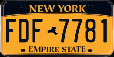 NY license plate FDF7781