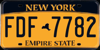 NY license plate FDF7782