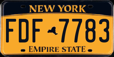 NY license plate FDF7783