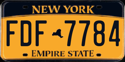 NY license plate FDF7784