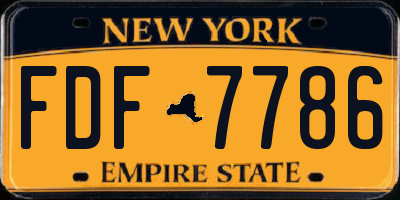 NY license plate FDF7786