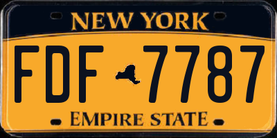 NY license plate FDF7787
