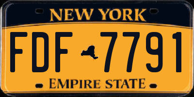 NY license plate FDF7791