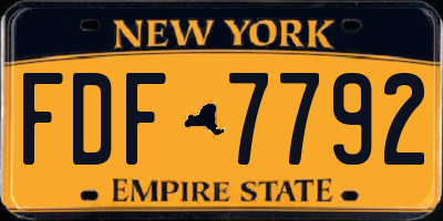 NY license plate FDF7792