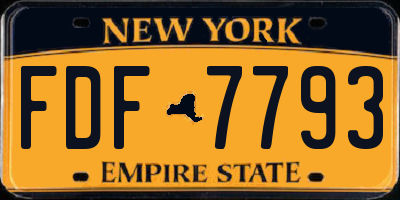 NY license plate FDF7793