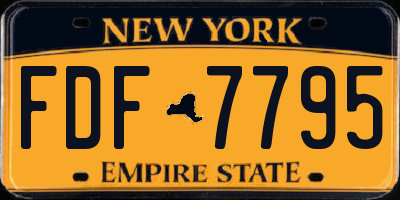 NY license plate FDF7795