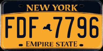 NY license plate FDF7796