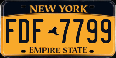 NY license plate FDF7799