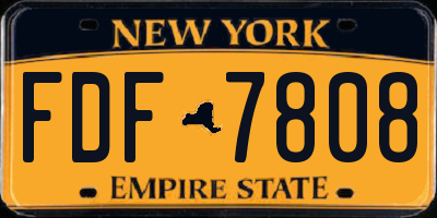 NY license plate FDF7808