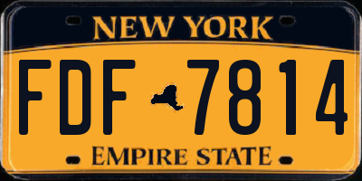NY license plate FDF7814