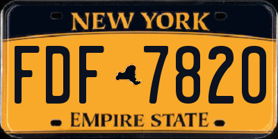 NY license plate FDF7820