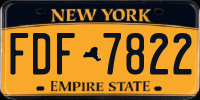 NY license plate FDF7822