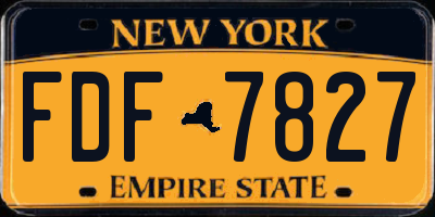 NY license plate FDF7827