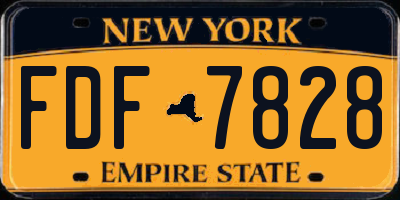 NY license plate FDF7828