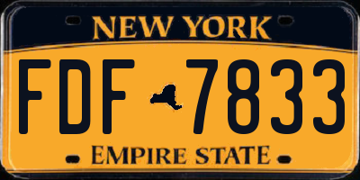 NY license plate FDF7833