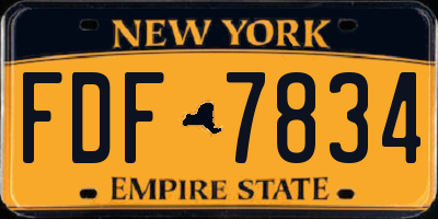 NY license plate FDF7834