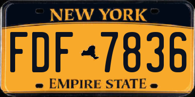 NY license plate FDF7836