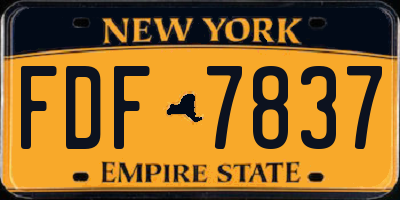 NY license plate FDF7837