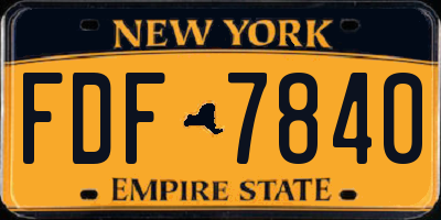 NY license plate FDF7840
