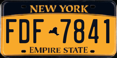 NY license plate FDF7841