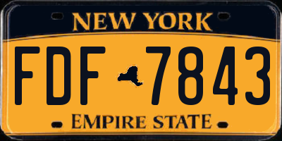 NY license plate FDF7843