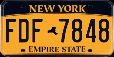 NY license plate FDF7848