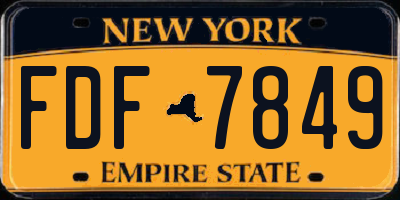 NY license plate FDF7849