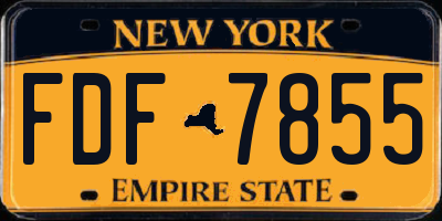 NY license plate FDF7855