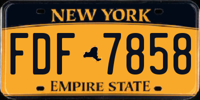 NY license plate FDF7858