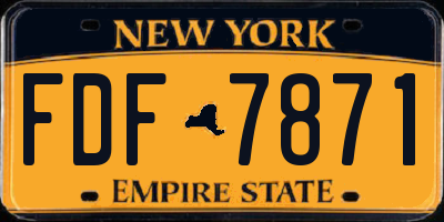 NY license plate FDF7871