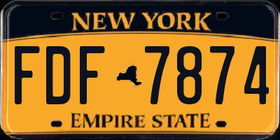 NY license plate FDF7874