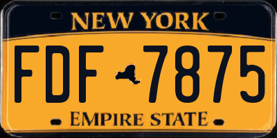 NY license plate FDF7875