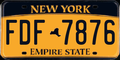 NY license plate FDF7876
