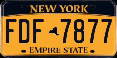 NY license plate FDF7877