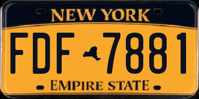 NY license plate FDF7881