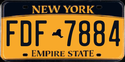 NY license plate FDF7884