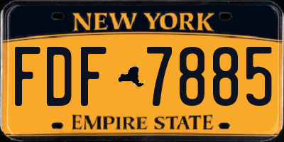 NY license plate FDF7885