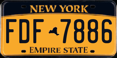 NY license plate FDF7886