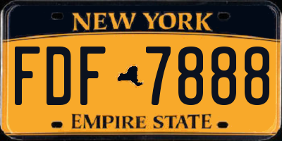NY license plate FDF7888