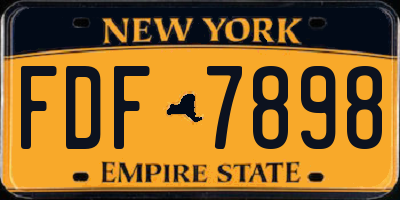 NY license plate FDF7898