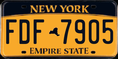 NY license plate FDF7905
