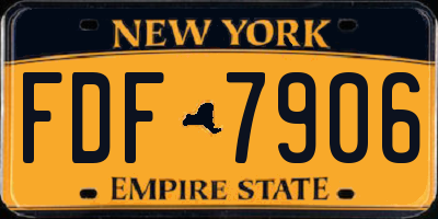 NY license plate FDF7906