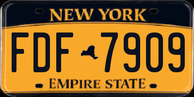 NY license plate FDF7909
